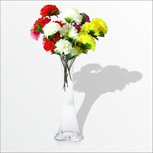 Uzun 80 Cm Cam Vazo 5 Renk Yıkanabilir Çok Başlı Çiçek Çiçekler
