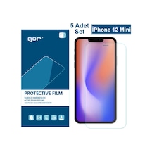 Gor Apple Uyumlu iPhone 12 Mini 5.4 Hd Ekran Koruyucu Jelatin 5 Adet Set Şeffaf (467450230)