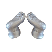 Küçük İzler 3 boyutlu bebek 2 adet ayak izi heykeli seti