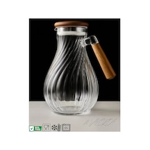 Akasya Vakum Kapaklı Cam Sürahi 1800 Ml Kahverengi