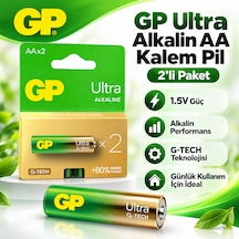 Gp Ultra Alkaline Aa Kalem Pil 2'li Paket 1.5v