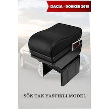 Dacia Dokker 2015 Uyumlu Siyah Renk Küllüklü Lüks Tip Kol Dayama Bardaklıklı