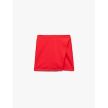 Koton Beli Lastikli Kruvaze Şort Etek Kırmızı 7wkg40044ak
