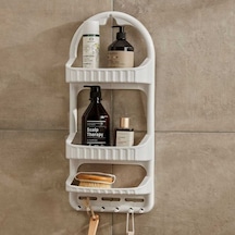 Porsima Banyo Duş Düzenleyici Şampuanlık Sabunluk Banyo Rafı Beya