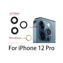 Tkgz Apple Uyumlu iPhone 12 Pro Arka Kamera Camı Lens Yapışkanlı