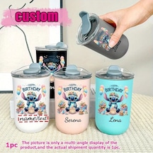 Honeybeeshop Pembe Stitch Kisisellestirilmis Termos Ozeli Isimli Baskili Hediyelik Pembe