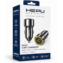 Hepu Hp-ad06 55w Hızlı Şarj Araç Şarj Cihazı 2 Port Siyah