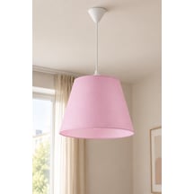 Şenay Aydınlatma Modern Konik Kumaş Sarkıt Avize Pembe Tavan Lambası Salon Yatak Odası