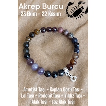Akrep Burcu Bileklik Kaplan Gözü-ametist Taşı-rodonit Taşı-lal Taşı-yıldız Taşı-akik Taşı-göz Akik Akrep Burcu Bileklik Akrep Burcu Bileklik