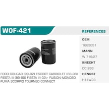 WINKEL WOF-421 Yağ Filtresi Fiesta III IV V Focus 98-04 Mondeo Escort V VI Vıı 92-00 Transit Connect 1.6 16V 1.8 16V 2.0 16V