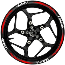 Yamaha Beyaz Yazılı Kırmızı Pençe Şeritli Sticker Motorunuza Hava Katın