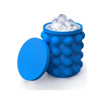 1 Adet-silikon Buz Küpü Makinesi Taşınabilir Kova Şarap Buzluk Çanta Bira Dolabı Yerden Tasarruf Sağlayan Mutfak Gereçleri İçme Viski Dondurma Mavi