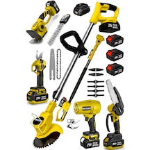 Steiner Şarjlı Hava Üfleme + Çim Biçme + Dal Budama Makas + Testere + Çit Budama + Teleskop Bahçe Seti S6001