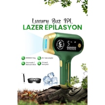 Kuvars Lamba Buz Ipl Lazer Epilasyon 999.999 Atım z Vücut Yüz Cihazı Çok Fonksiyonlu Otomatik Yeşil