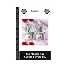 Kış Masalı Kar Küresi Büyük Boy Işıklı Süs Salon Aksesuarı Vitrin Süsü