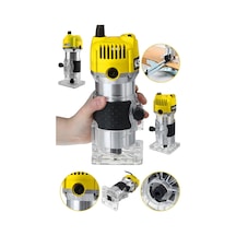 Steiner 3000 Watt 6 Kademe Devir Ayarlı Formika Traşlama Freze Makinesi 6 MM Pens Sarı
