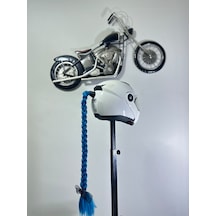 Motor & Motosiklet Tek Petrol Mavi Örgü Saç Kask Dış Aksesuarı Diğer