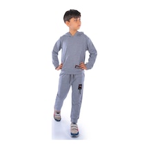 Mnk Baby & Kids Team Kanguru Cepli Kapüşonlu Çocuk Eşofman Mnk10074 gri