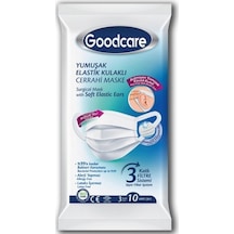 Good Care Goodcare Elastik Kulak Bantlı Cerrahi Telli Maske 10'Lu