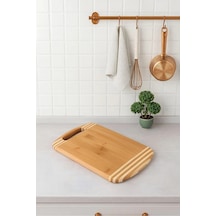 Balsa Bambu Kesme Tahtası-şık Tasarım 24x34 Cm Tex183 Kahverengi