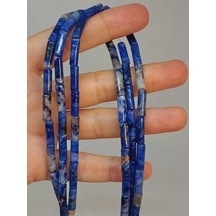 Bileklik Boy Sodalit Taşı Silindir Kesim 4x12.5mm Yarım Dizi 49364 18cm Uzunluğundadır Çok Renkli