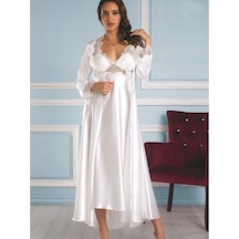 Pierre Cardin 6030 Ipek Saten Sabahlık 6 Lı Set Takımı Pudra