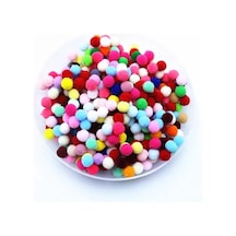 12mm Renkli Karışık Yumuşak Ponpon Peluş 200 Adet Çok Renkli
