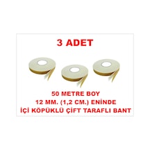 Çift Taraflı İçi Köpüklü Sarı Bant 50 M. Uzunlukta 12 Mm-1,2 Cm Ebatında 3 Adet