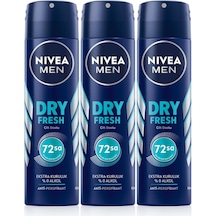 Men Erkek Sprey Deodorant Dry Fresh 72 Saat Anti-perspirant Koruma,ekstra Kuruluk,150ml X3 Adet