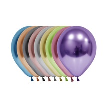 12 Inç Standart Boy Krom Balon 10 Adet Karışık Beyaz