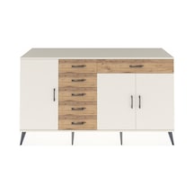 Hyperion Konsol 3 Raflı 6 Çekmeceli 3 Kapaklı 176x44x99 Aytaşı-ay Aytaşı-aytaşı/çam