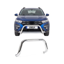 Dacia Sandero 3 Stepway 2021-2026 Uyumlu Araca Özel Pars Ön Koruma 60mm Krom