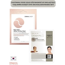 Dermal 3 Katmanlı Rose Gold Göz Maskesi + Sıkılaştırıcı Syn-Akn Kolajen Maskesi