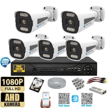 5 Kameralı-gece Renkli 5mp Lensli 1080p Fullhd Kamera Seti -tak Ç
