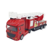 Metal İtfaiye Arabası - Düz Merdivenli 26cm - 706-45 Lisinya Kırmızı