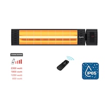 Dysis Art Plus Karbon Serisi IP65 Suya-Toza Dayanıklı 2300 W Siyah Uzaktan Kumandalı İç/Dış Mekan Isıtıcı