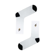 Carnaval Socks Nakışlı Ramen Desenli Çorap Beyaz
