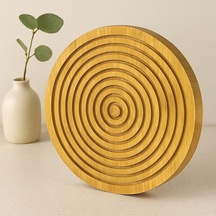 Ahşap Bambu Sunum Tepsisi 28 Cm - Çift Taraflı Çok Renkli