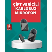 Mey İthalat Profesyonel Ses Kayıtları İçin 2 Li Kablosuz Yaka Mikrofon Seti