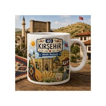 Kırşehir Temalı Kupa Bardak Pop Art Şehir Çizimi Desen 11 Beyaz Beyaz