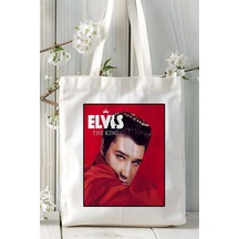 Art Hediye Elvis Presley Baskılı Bez Çanta Omuz Çantası Kişiye Özel Desen 1 Çok Renkli