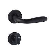 Doğanlar Bora Rozetli Alüminyum Kapı Kolu Siyah Wc