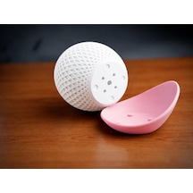 Bezos 3d Baskı Küre Saksı - Kafes Dokulu İki Parçalı Dekoratif Saksı - Beyaz-pembe Mmbz Standart