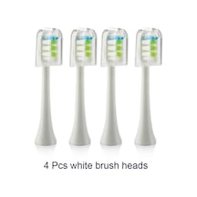 4white-yedek Diş Fırçası Kafaları Xiaomi Soocas X3 Soocare Elektrikli Diş Fırçası Yuvarlak Fırça Kafası Mühür Paketi