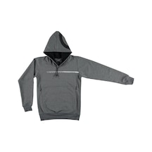 İrem Çocuk Giyim Erkek Çocuk Survivor Yazı Desenli Kapüşonlu Desenli Fermuar Cepli Gri Renk Sweatshirt Gri
