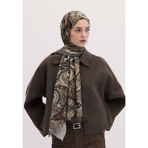 Freshscarfs Etnic Paisley Desen Şal Tozlu Kahve