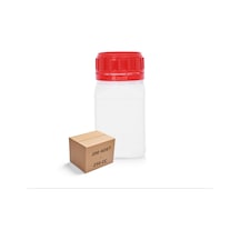 Borox Plastik Kare Şişe Kırmızı Kilit Kapaklı Sızdırmaz Numune Şişesi 200 x 250 ML