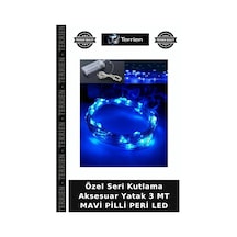 Özel Seri Kutlama Aksesuar Yatak 3 Mt Mavi Pilli Peri Led