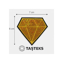 Ütülenebilen Veya Sticker Olarak Kullanılabilen Altın Işıltılı Elmas Patch