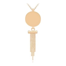 Diamond Line-Gülaylar - Sarı Altın 14 Ayar Plaka Kolye N11.25282